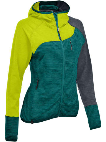 Maul Sport Fleecejacke "Riedlerspitz II" in Petrol/ Limette/ Grau