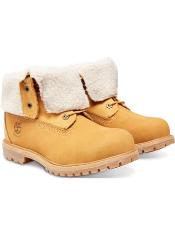 Timberland Leder-Winterboots "Authentics Teddy" in Hellbraun