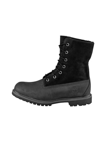 Timberland Leder-Winterstiefel "Authentics Teddy" in Schwarz/ Grau