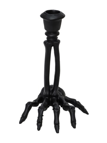 CHAKS Kerzenständer ''Skeleton Hand'' in Schwarz - (B)12 x (H)16 x (T)11,5 cm