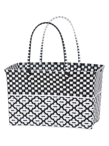 Overbeck and Friends Shopper bag "Jacky" w kolorze czarno-białym - 43 x 28 x 23 cm
