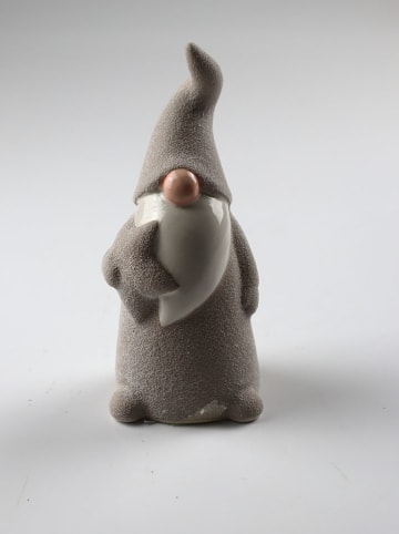 AM Design Decofiguur "Kabouter" grijs - (H)12 cm