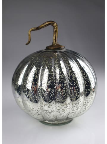 AM Design Decofiguur "Pompoen" zilverkleurig - (H)20 x Ø 24 cm