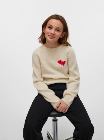 Vero Moda Girl Pullover "Bam" in Creme/ Rot