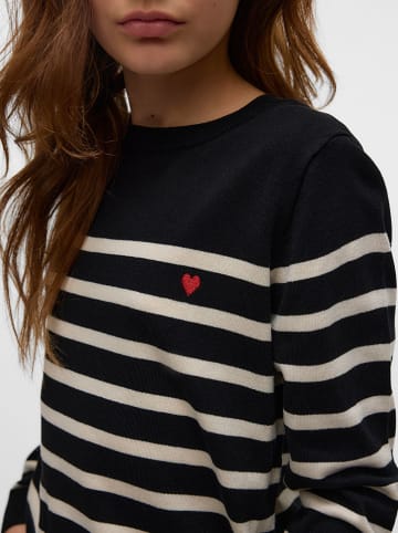 Vero Moda Girl Pullover "Dory" in Schwarz/ Creme