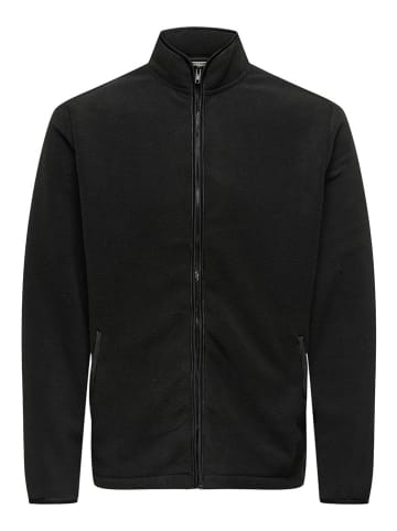 ONLY & SONS Kurtka polarowa "Sakeem" w kolorze czarnym