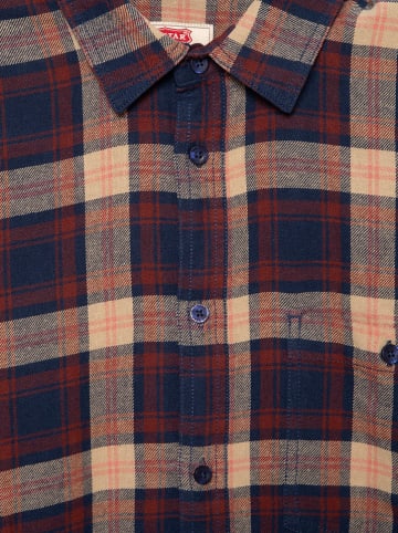 BIG STAR Hemd "Flaneno" - Regular fit - in Dunkelblau/ Braun