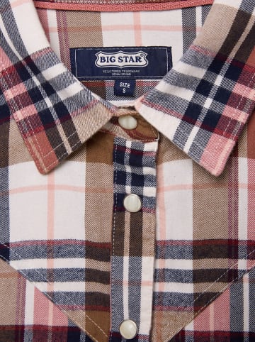 BIG STAR Hemd "Nonu" in Hellbraun/ Creme
