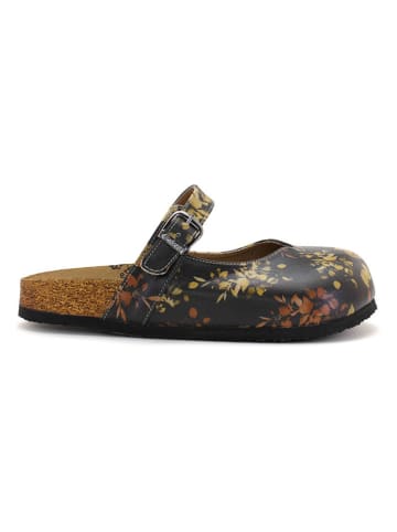 Calceo Clogs zwart/lichtbruin