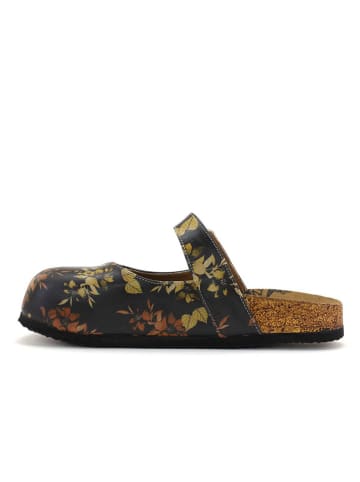 Calceo Clogs zwart/lichtbruin