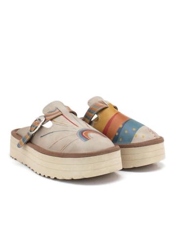 Calceo Clogs in Beige/ Bunt