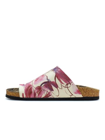 Calceo Zehentrenner in Creme/ Pink