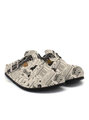 Calceo Clogs beige/zwart