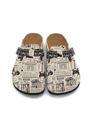 Calceo Clogs beige/zwart