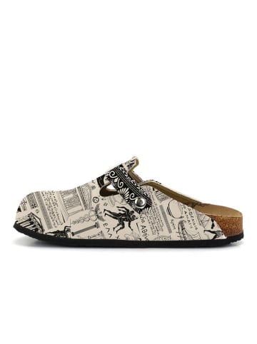 Calceo Clogs in Beige/ Schwarz