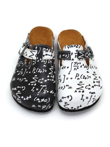 Calceo Clogs wit/zwart