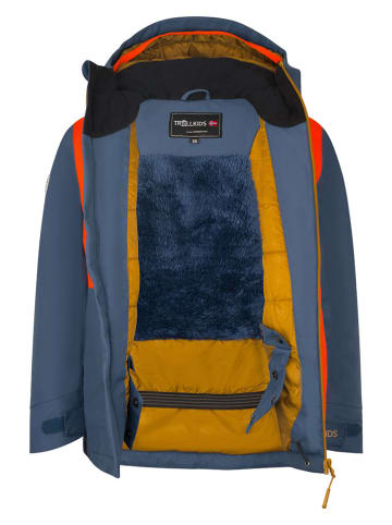 Trollkids Ski-/snowboardjas "Rauland" blauw/oranje