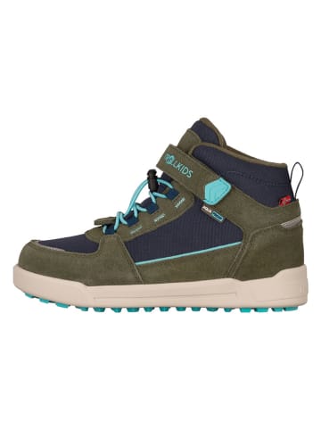 Trollkids Leren wandelboots "Gryllefjord Mid Cut" kaki