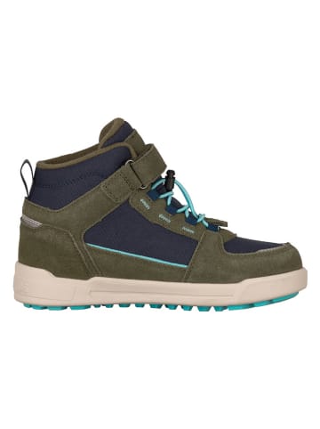 Trollkids Leder-Wanderboots "Gryllefjord Mid Cut" in Khaki