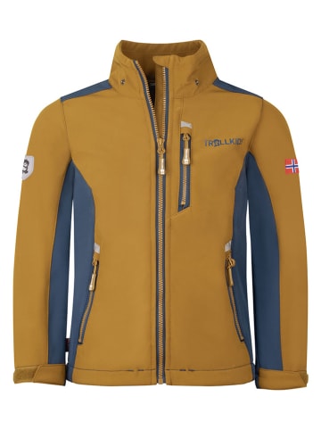 Trollkids Softshelljas "Balestrand" lichtbruin/blauw