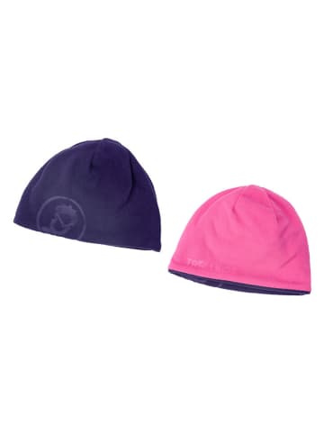 Trollkids Wende-Beanie "Finnmark" in Lila/ Pink