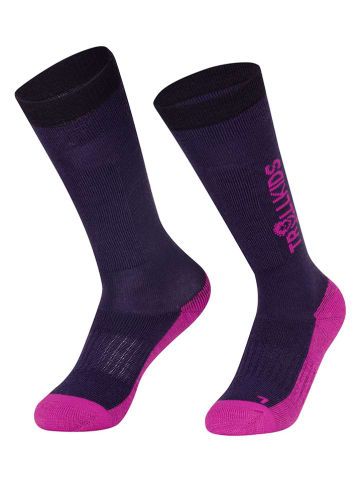 Trollkids 2er-Set: Ski-/ Snowboardsocken "Kids Ski" in Lila