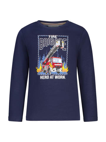 Salt and Pepper Longsleeve "Fire brigade" in Dunkelblau