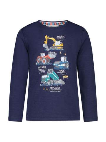 Salt and Pepper Longsleeve "Excavators" donkerblauw
