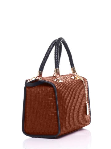 Anna Morellini Leder-Henkeltasche "Viola" in Hellbraun - (B)30 x (H)26 x (T)17 cm