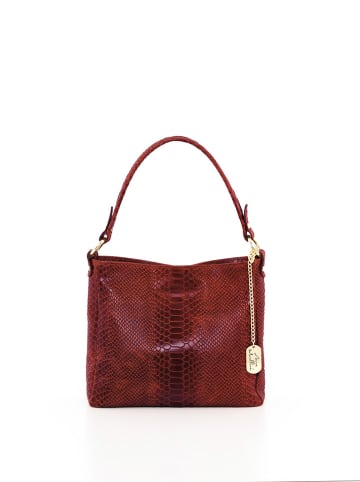 Anna Morellini Leder-Schultertasche "Dania" in Rot - (B)29 x (H)24 x (T)8 cm
