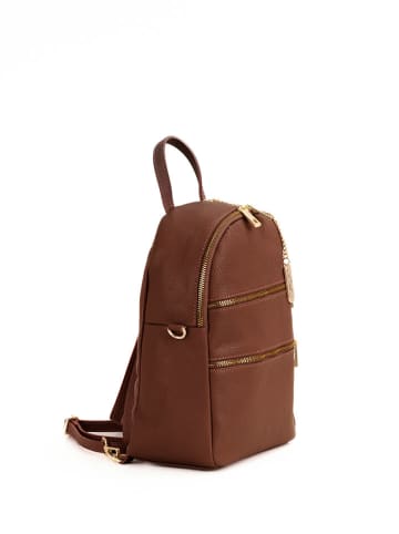 Anna Morellini Leder-Rucksack "Zeolla" in Hellbraun - (B)22 x (H)29 x (T)11 cm