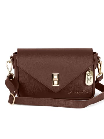 Anna Morellini Leren schoudertas "Terina" bruin - (B)24 x (H)16 x (D)6,5 cm