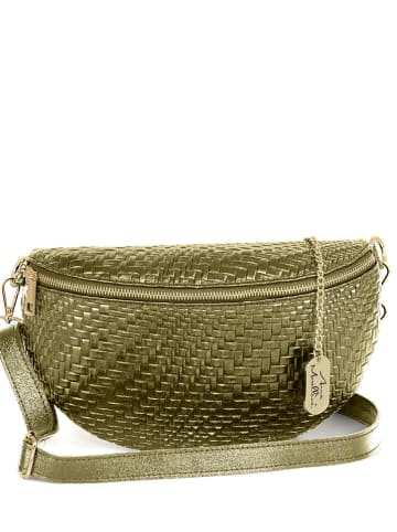 Anna Morellini Leder-Gürteltasche "Rufina" in Grün - (B)30 x (H)18 x (T)9 cm