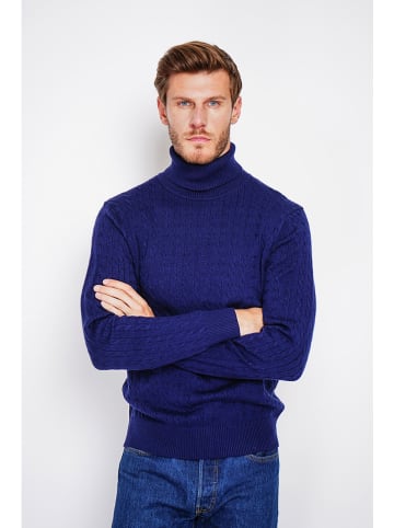 William de Faye Rollkragenpullover in Blau