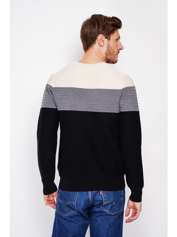 William de Faye Pullover in Schwarz/ Grau/ Creme