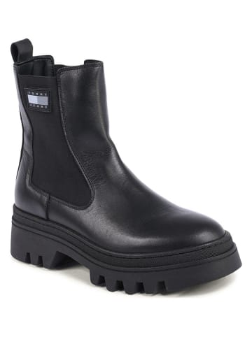 Tommy Hilfiger Shoes Leder-Chelsea-Boots in Schwarz