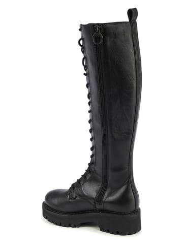 Tommy Hilfiger Shoes Leder-Stiefel in Schwarz