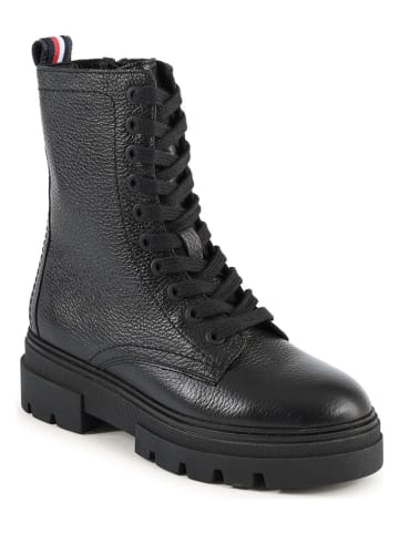 Tommy Hilfiger Shoes Leder-Boots in Schwarz