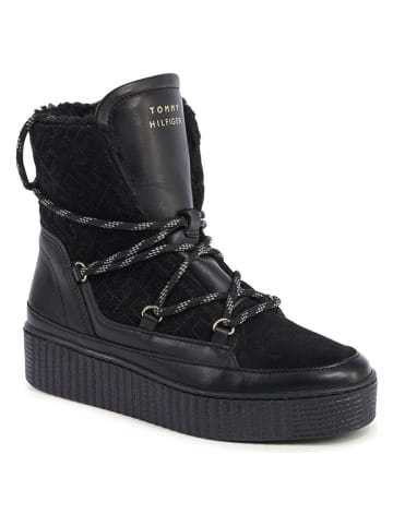 Tommy Hilfiger Shoes Leder-Winterboots in Schwarz