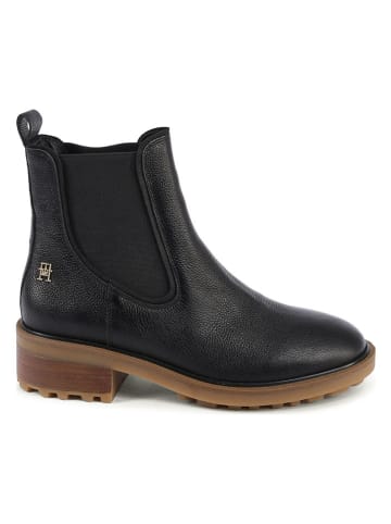 Tommy Hilfiger Shoes Leder-Chelsea-Boots in Schwarz