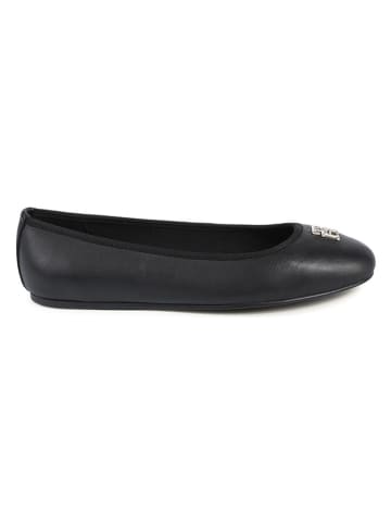 Tommy Hilfiger Shoes Leder-Ballerinas in Schwarz