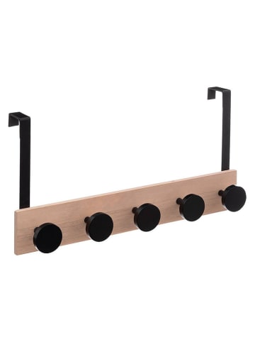 WellHome Hakenlijst zwart/lichtbruin - (B)50 x (H)24 x (D)11 cm