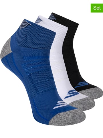 Skechers Skarpety (3 pary) w kolorze białym, czarnym i niebieskim
