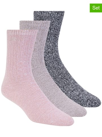 Skechers 3er-Set: Socken in Rosa/ Schwarz
