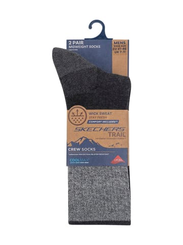 Skechers Skarpety (2 pary) w kolorze czarno-jasnoszarym