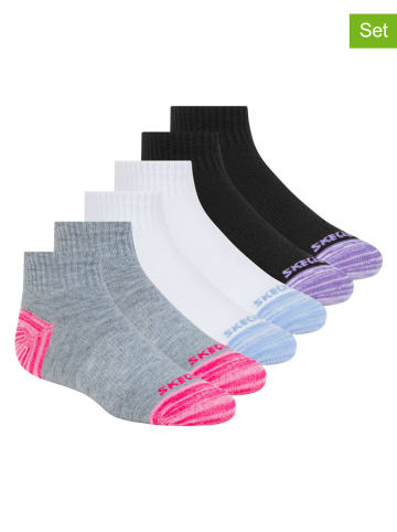 Skechers Skarpety (6 par) w kolorze biało-szaro-czarnym