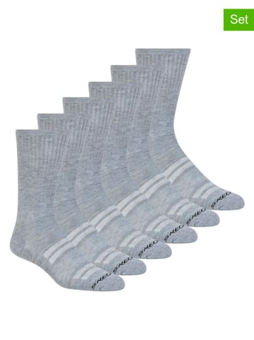 Skechers 6er-Set: Sportsocken in Grau/ Schwarz