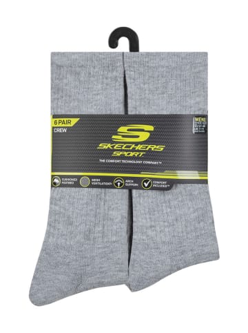 Skechers 6er-Set: Sportsocken in Grau/ Schwarz