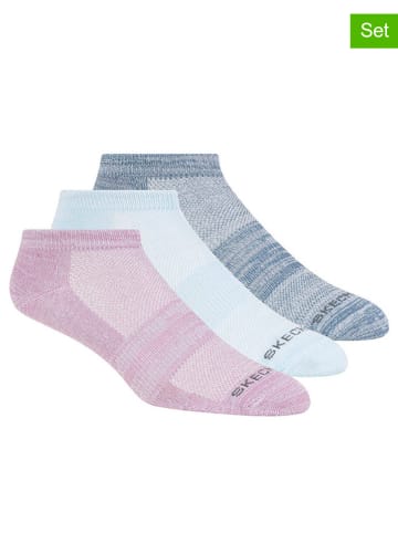 Skechers 3er-Set: Socken in Lila/ Hellblau/ Blau