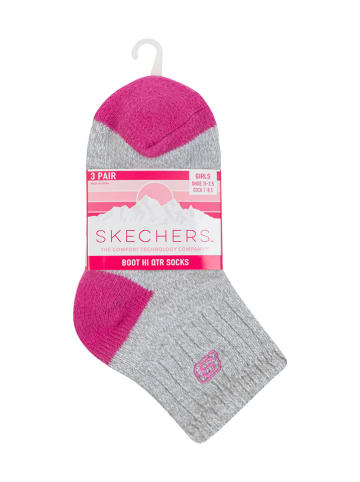 Skechers 3-delige set: sokken lichtgrijs/roze/lichtroze/lichtblauw